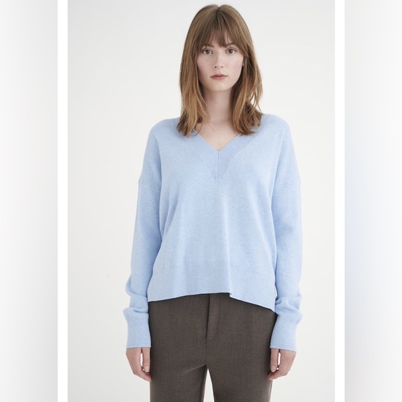 InWear Tenley V neck Pullover Sweater in Blue Size Small - Picture 1 of 13